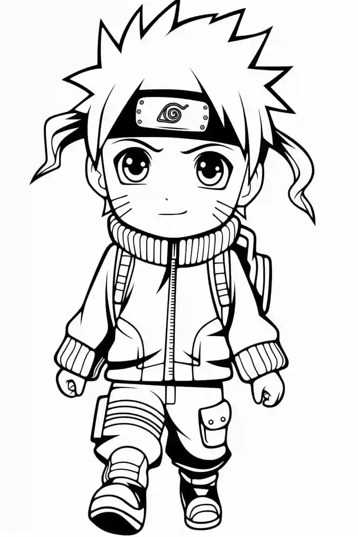 Tranh tô màu anime chibi cute 6