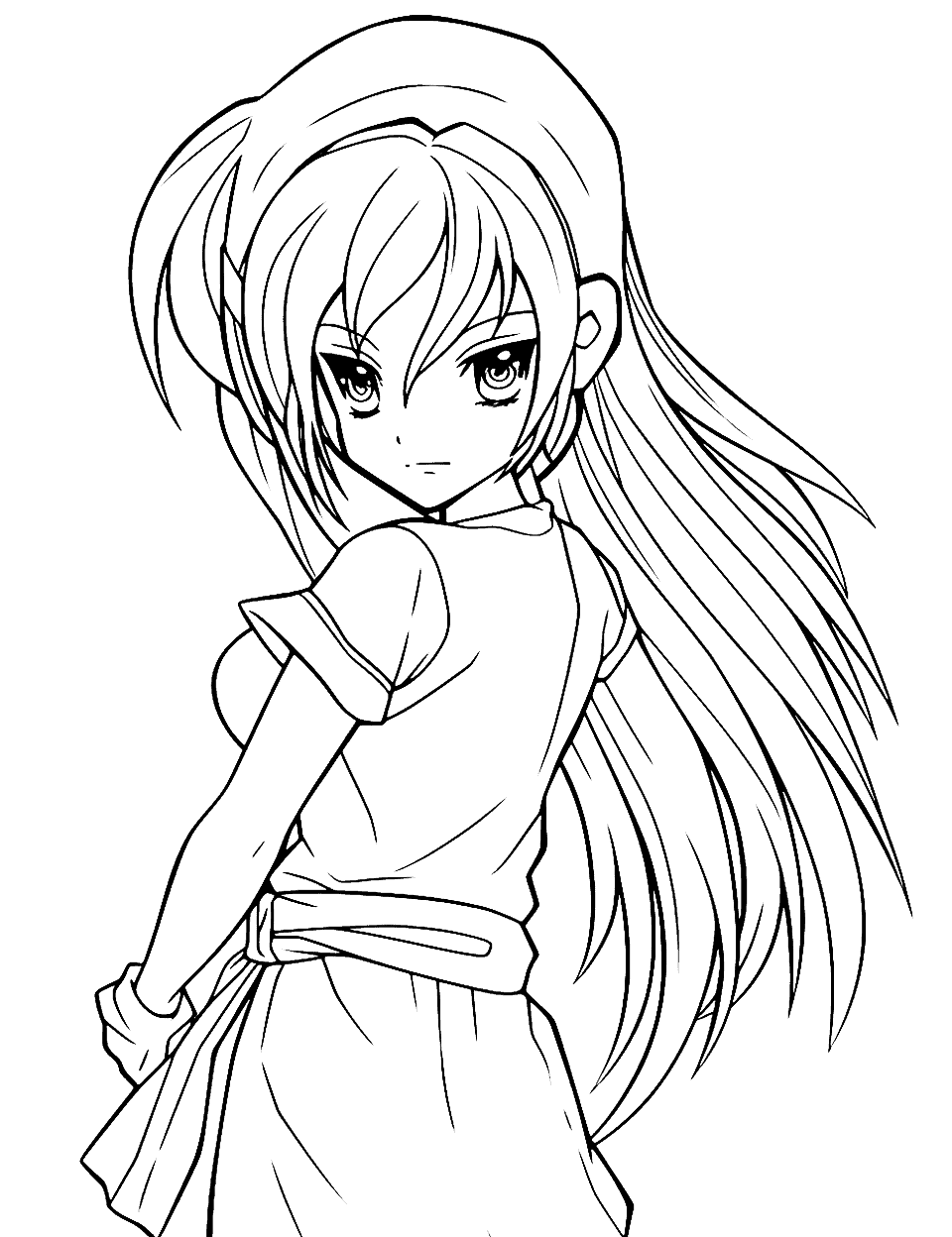 Tranh tô màu anime girl ngầu 1