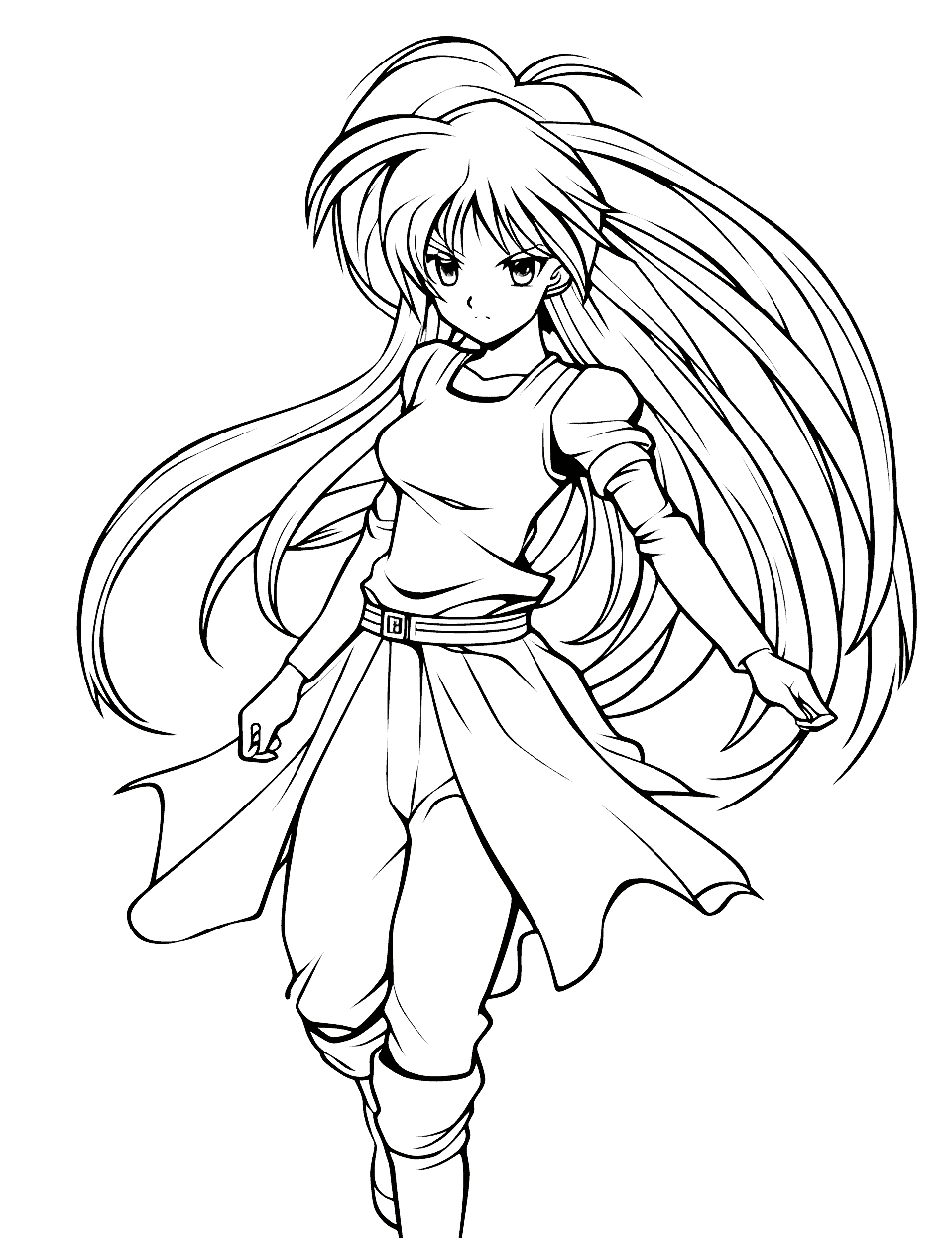Tranh tô màu anime girl ngầu 2