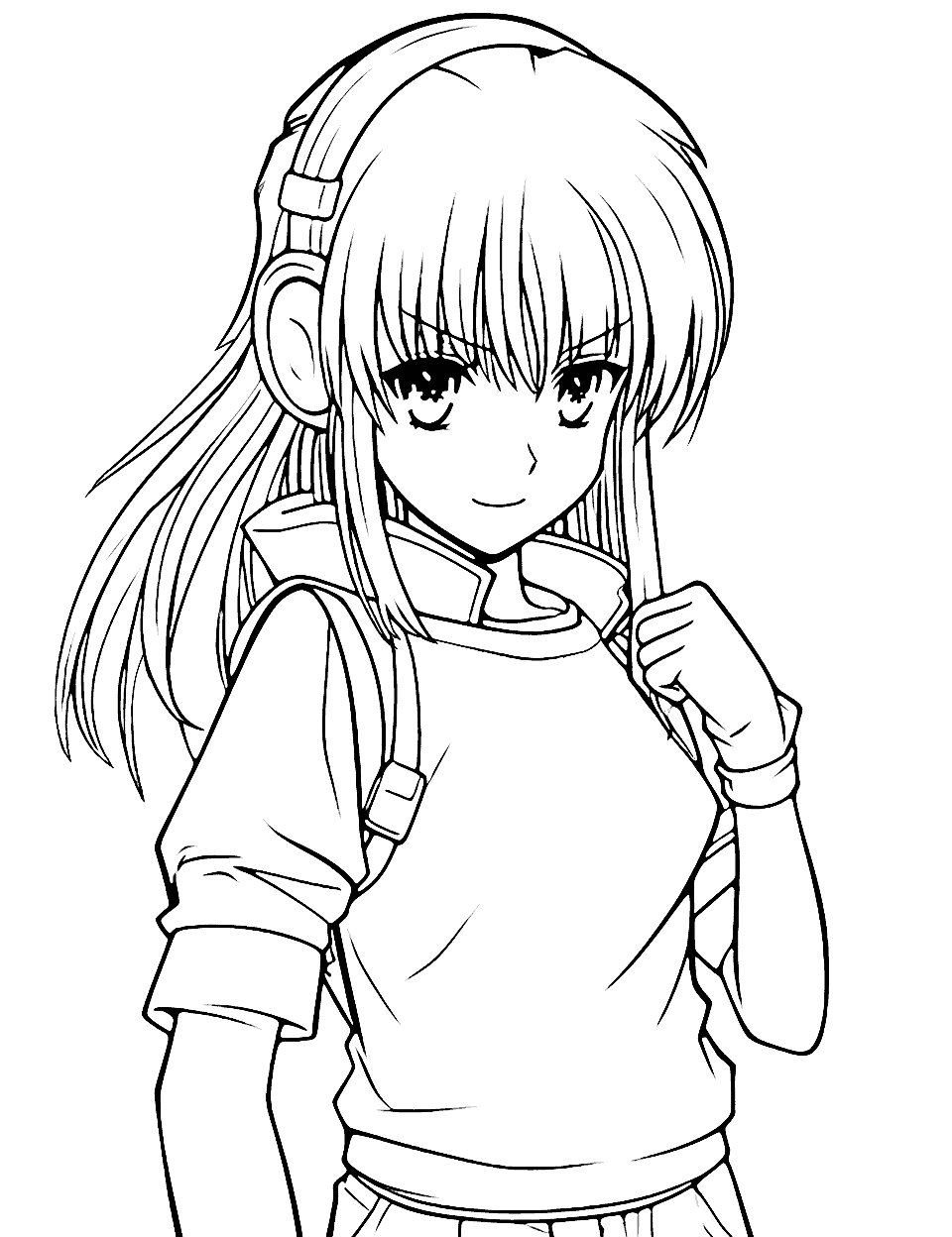 Tranh tô màu anime girl ngầu 5