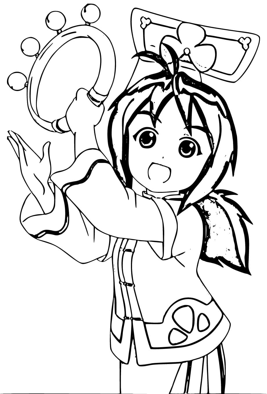 Tranh tô màu anime cổ trang 3