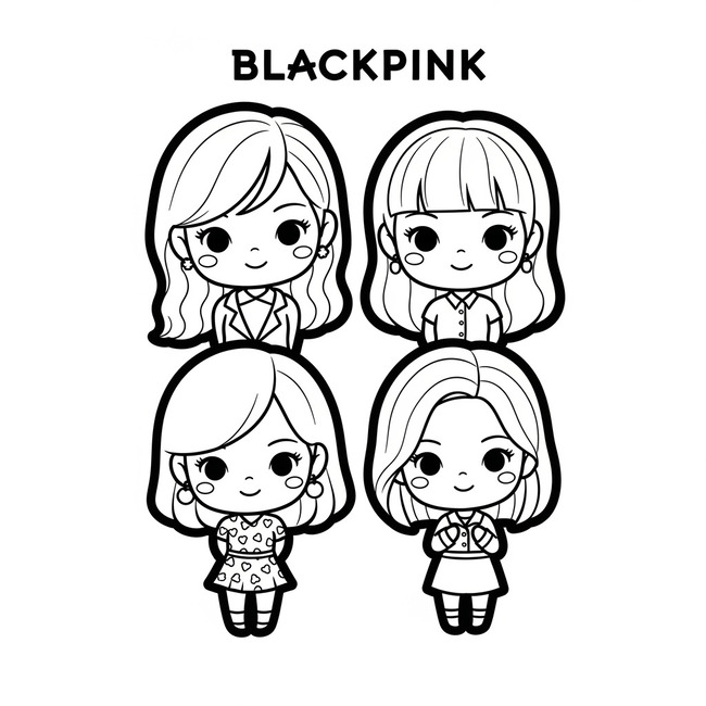 Tranh tô màu Blackpink chibi cute 10