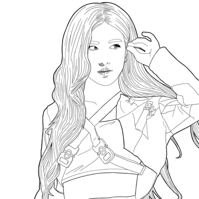 Tranh tô màu Blackpink Rose 7