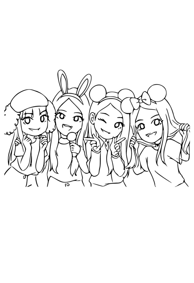 Tranh tô màu Blackpink chibi cute 2