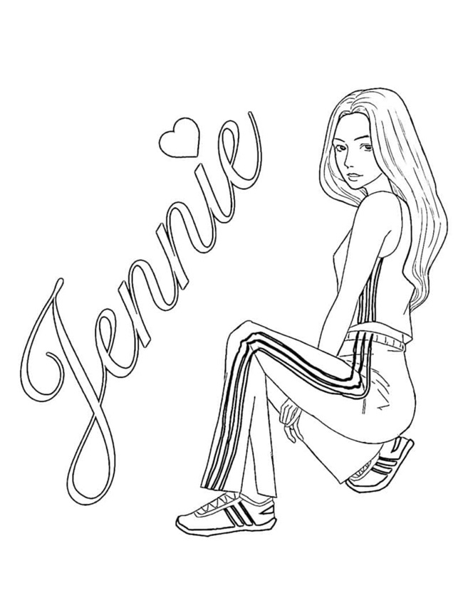 Tranh tô màu Blackpink Jennie 1