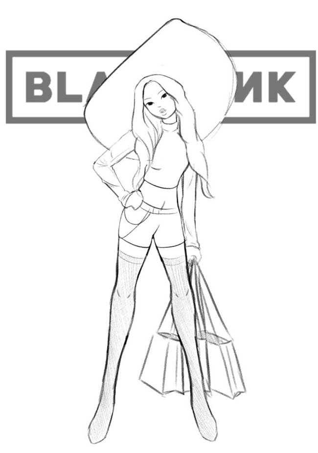 Tranh tô màu Blackpink Jennie 3