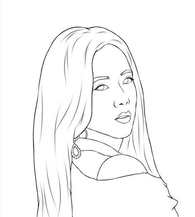 Tranh tô màu Blackpink Jisoo 3