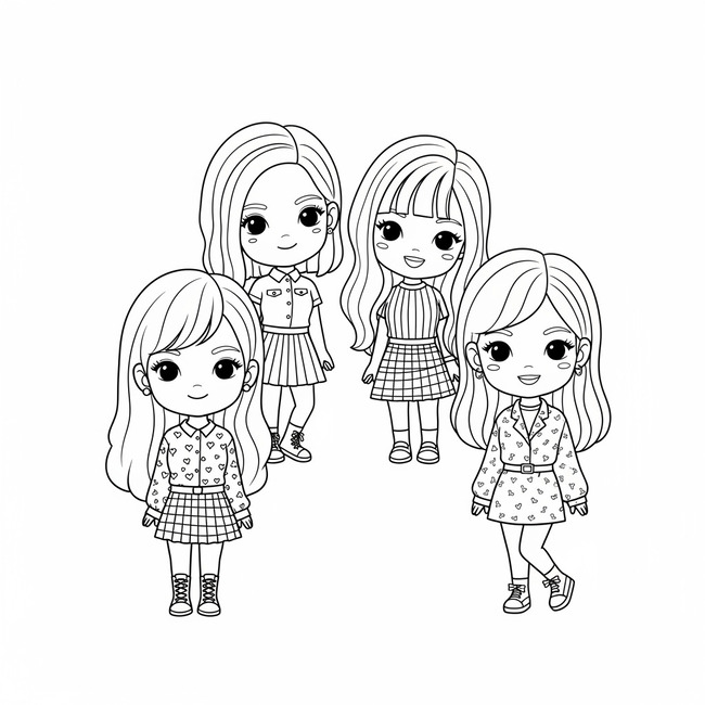 Tranh tô màu Blackpink chibi cute 6