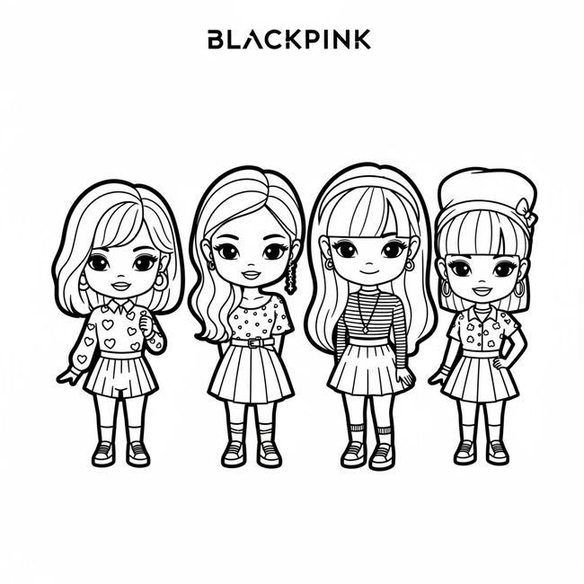 Tranh tô màu Blackpink chibi cute 7