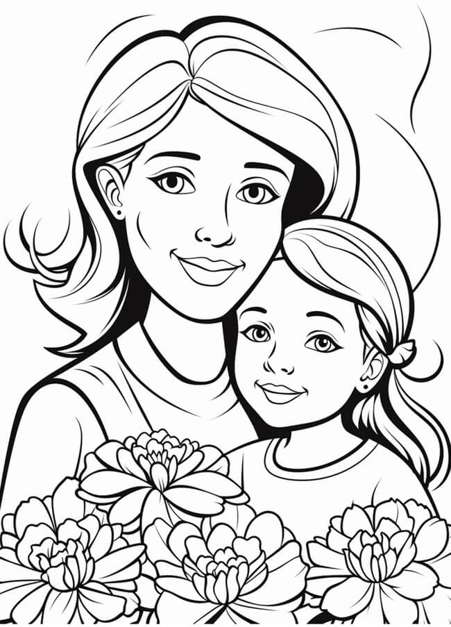 Tranh tô màu chân dung bố mẹ 2