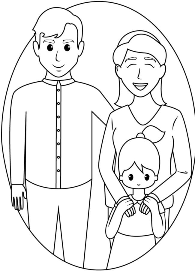 Tranh tô màu gia đình cho bé mầm non đơn giản đầy ý nghĩa 6