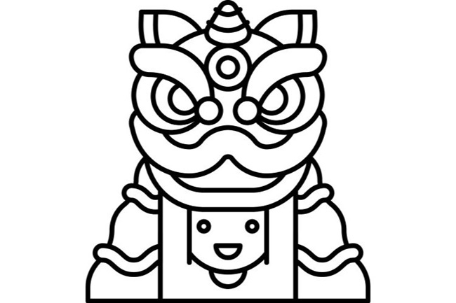Tranh tô màu múa lân ngày Tết Trung Thu 3