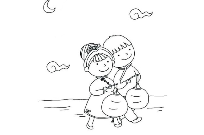 Tranh tô màu Tết Trung Thu cho bé 4