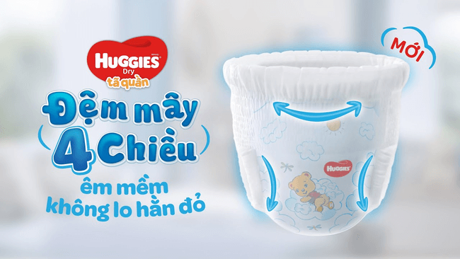 Tã quần Huggies Đệm mây 4 chiều