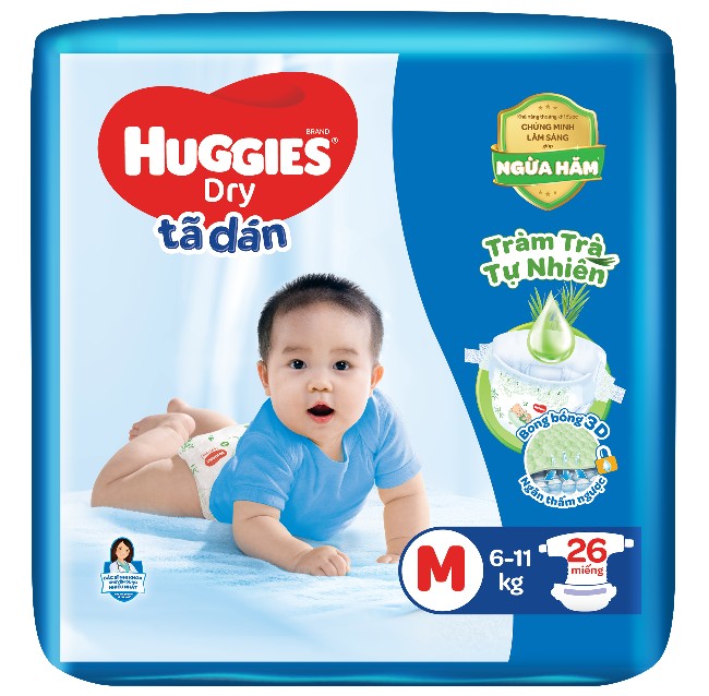 Tã dán Huggies Tinh chất Tràm Trà Tự Nhiên