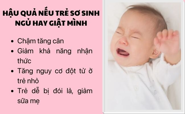 hậu quả của việc trẻ sơ sinh ngủ hay giật mình