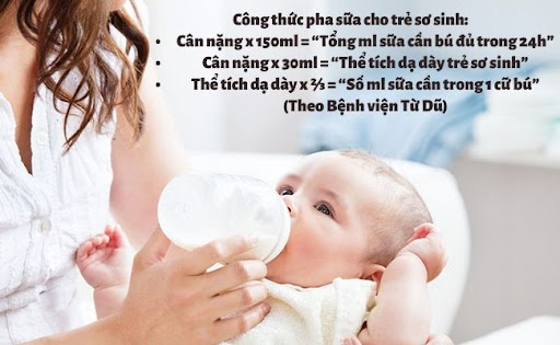 Công thức tính lượng sữa trẻ nên bú theo khoa học