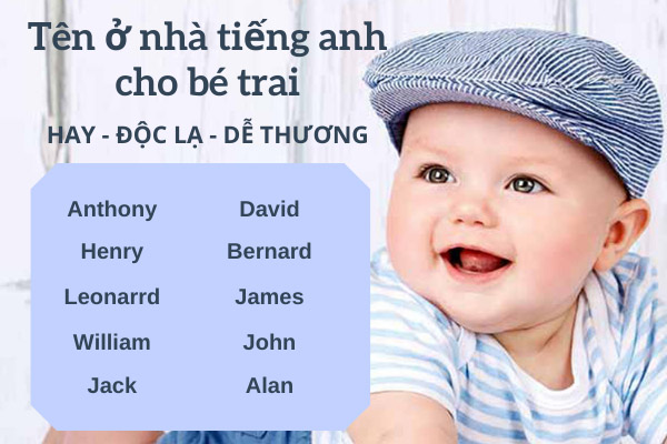 Tên ở nhà tiếng anh cho bé trai