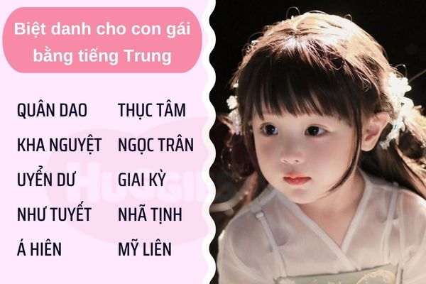 Biệt danh cho con gái bằng tiếng Trung Hoa