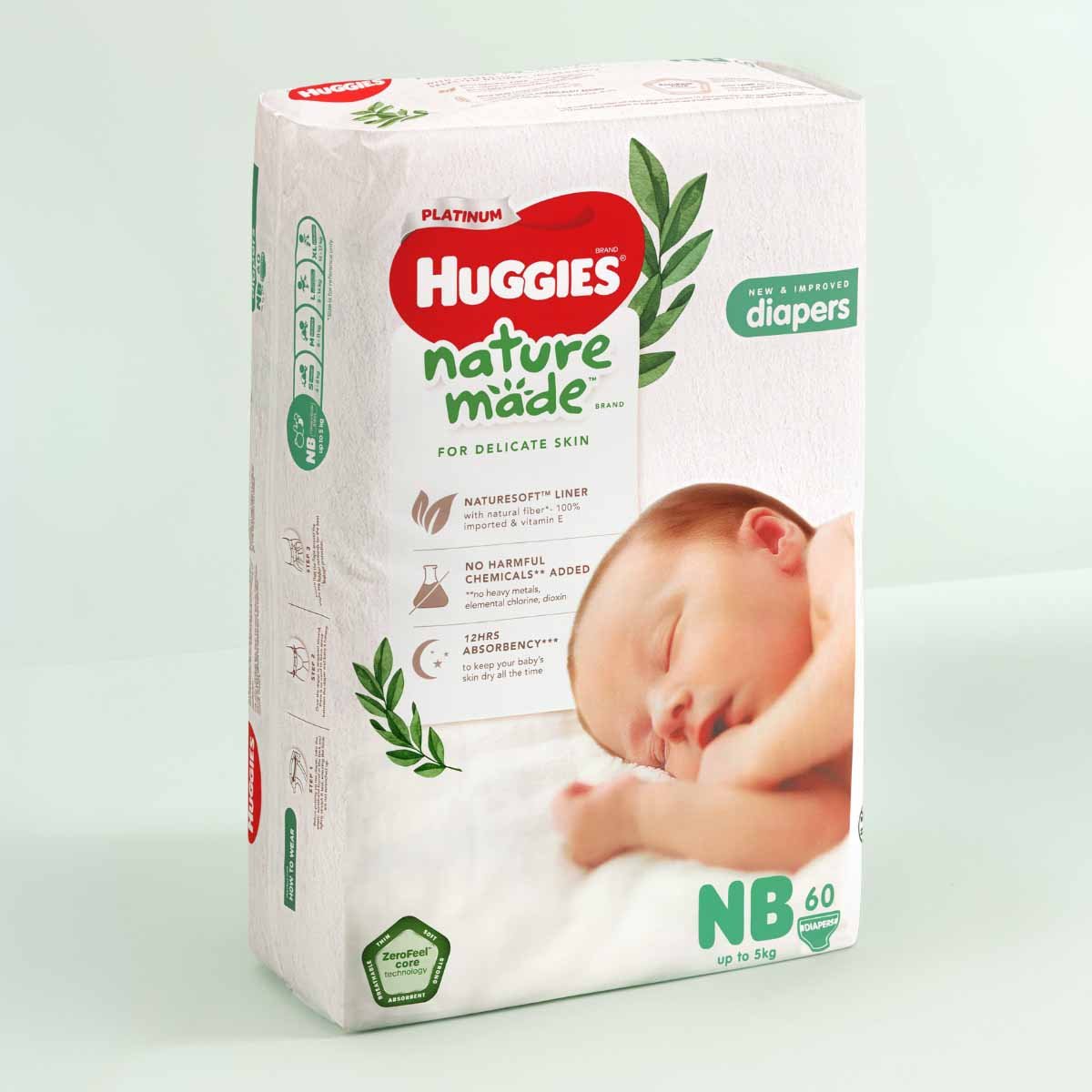 Tã dán Huggies Platinum Naturemade cao cấp size NB / S / M / L / XL / XXL