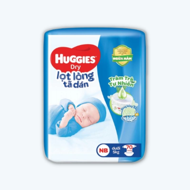 Tã dán lọt lòng Huggies Dry Tràm trà size NB