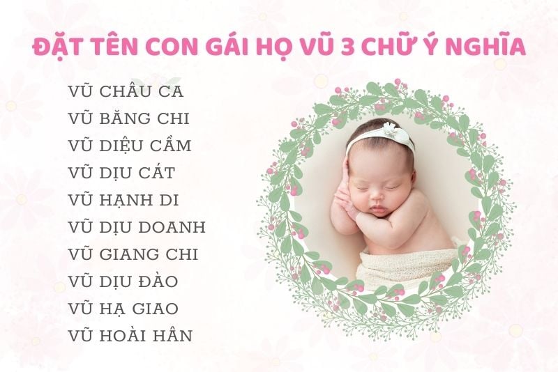 Đặt tên con gái họ Vũ 3 chữ