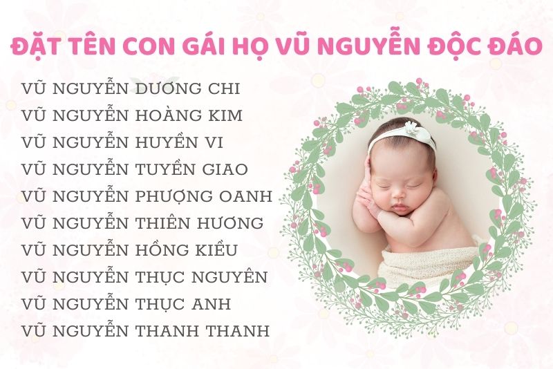 Đặt tên con gái ho Vũ Nguyễn