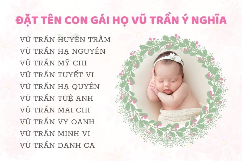 Đặt tên con gái họ Vũ Trần