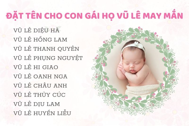 Đặt tên con gái họ Vũ Lê