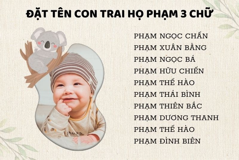 Đặt tên con trai họ Phạm 3 chữ