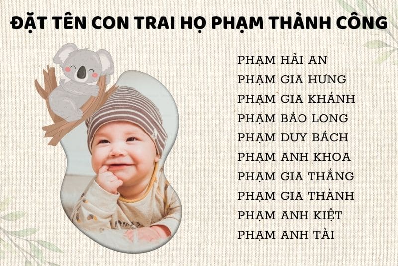 Đặt tên con trai họ Phạm ý nghĩa thành công