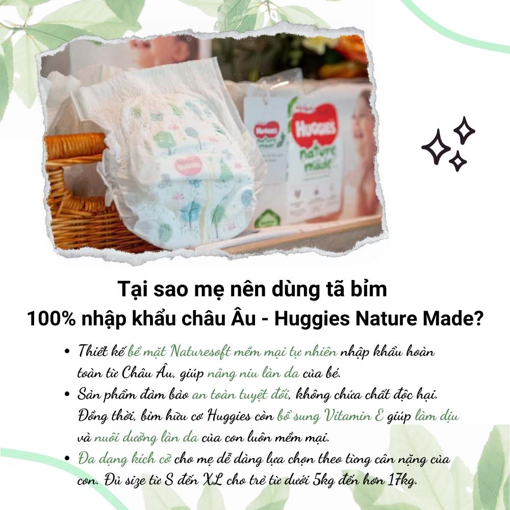 Tại sao nên chọn bỉm hữu cơ Huggies Nature Made