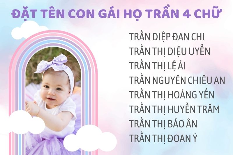 Đặt tên con gái họ Trần 4 chữ