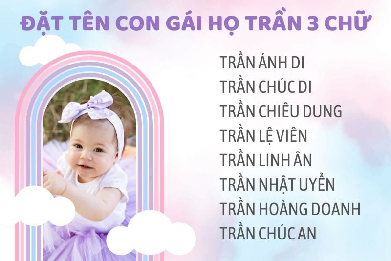 Đặt tên con gái họ Trần 3 chữ