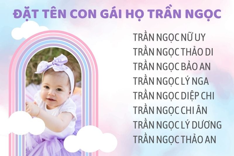 Đặt tên con gái họ Trần Ngọc