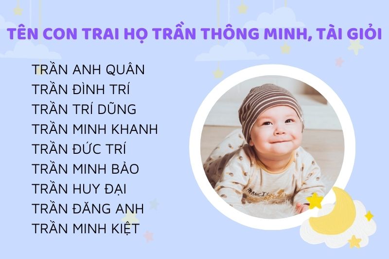 Đặt tên con trai họ Trần thông minh