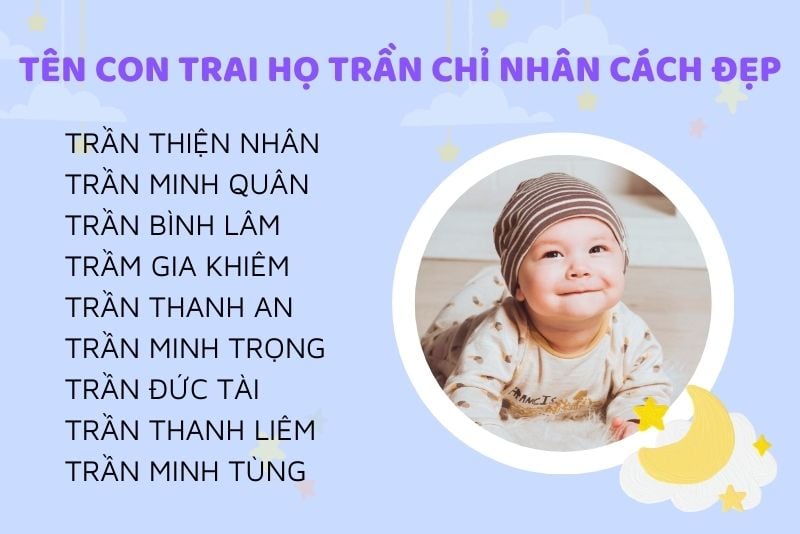 Đặt tên con trai họ Trần nhân cách đẹp