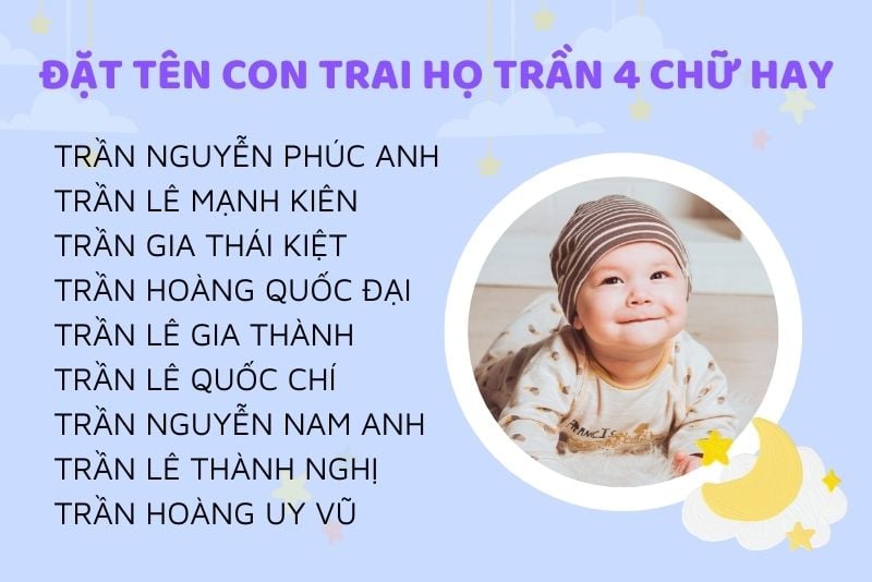 Đặt tên con trai họ Trần 4 chữ