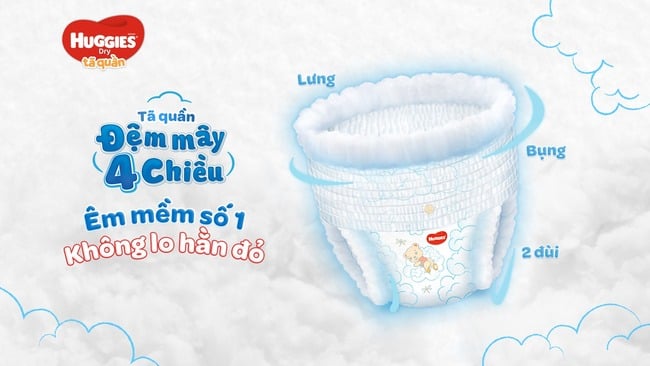 Bỉm quần Huggies kích thước vừa vặn, lưng thun co giãn
