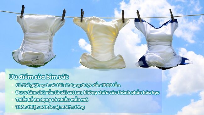 Bỉm vải có thể giặt sạch và tái sử dụng được đến 1000 lần