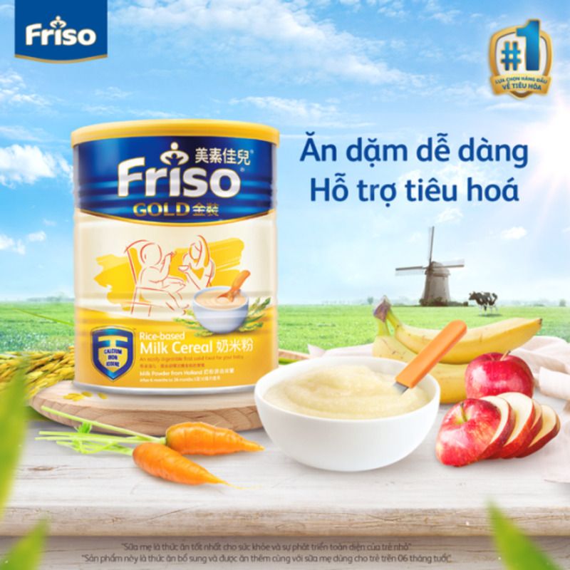 Bột ăn dặm Friso được đóng gói kín trong hộp thiếc nên việc sử dụng và bảo quản rất dễ dàng