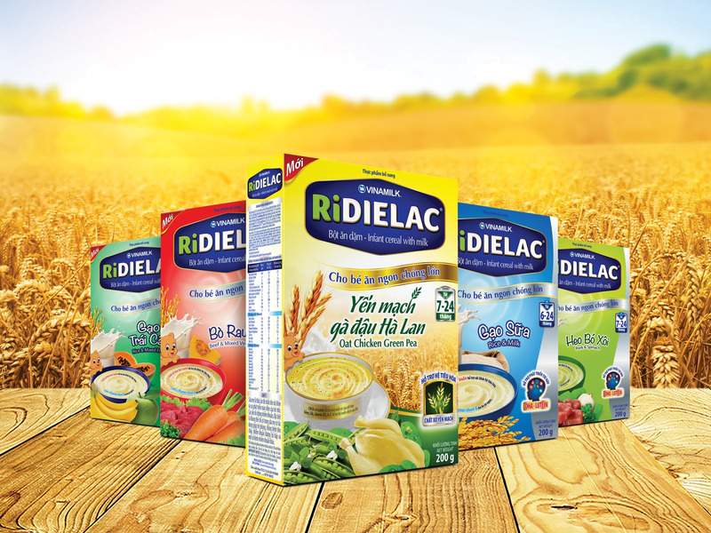 Bột ăn dặm Ridielac được làm từ các nguyên liệu sạch và giàu dinh dưỡng